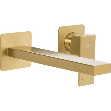 Wall Mounted Basin Mixer Tap ANTOFAGASTA Brass Gold