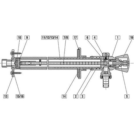 Tige de soupape Nil complète avec tete de soupape RV 475mm 7050/65K (1/2)