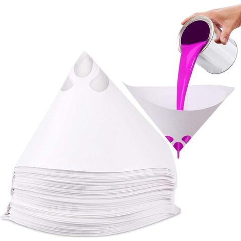 Paquete de 150 filtros de pintura cónicos desechables de papel - filtros de malla 100 para pintura de automóviles