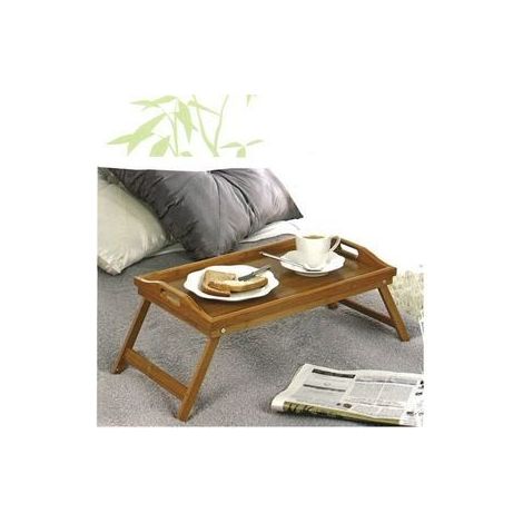 Plateau petit-déjeuner - Bambou - Pliable - Dimensions 50x30x22 cm - Antibactérien - Marron