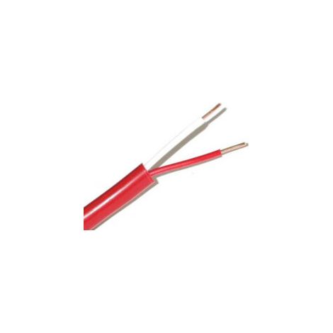 Câble SYT pour alarme incendie – 2 fils conducteurs en cuivre – Gaine rouge PVC – Section 0,9 mm² – Câble pré-gainé au mètre – Cable Courant Fort