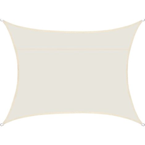 Voile d'ombrage rectangulaire imperméable, 98% UV imperméable, extérieur cour patio jardin parking(Blanc cassé,4X8M) (1/2)