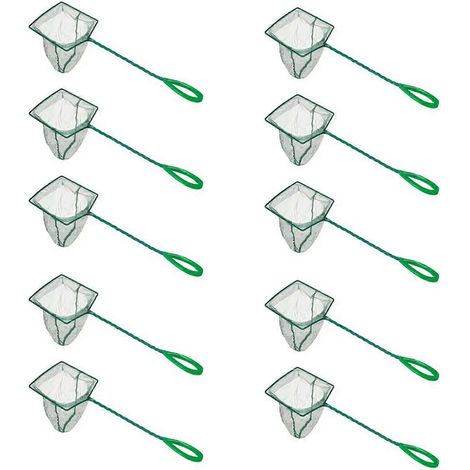 Lot de 10 épuisettes pour aquarium, maille fine, adaptées à l'entretien et à l'utilisation quotidienne de l'aquarium, épuisettes de nettoyage pour aquarium, accessoires pour animaux de compagnie, 25 c (1/5)