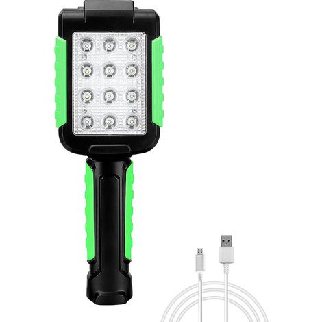 Lampe de travail LED, charge USB pliable lampe de travail extérieure lampe d'inspection lumière d'urgence multifonctionnelle avec crochet de suspension magnétique pour camping randonnée réparation ave (1/5)