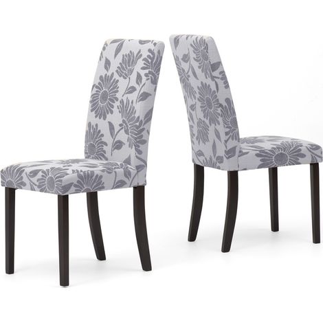 Pack de 2 Sillas Dianna Gris, patas en madera maciza color wengué (1/5)