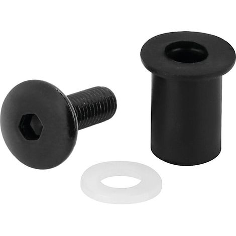 Screen Fit-Kits, kit dadi gommati con viti e rondelle (5 MA) - 10 pz - Nero