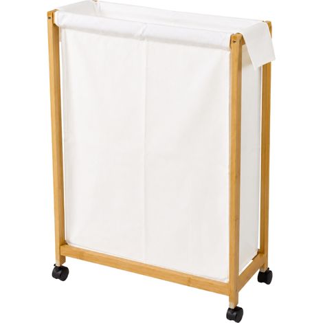Wäschekorb aus Bambus mit Rollen, 55 x 28 x 80 cm (1/5)