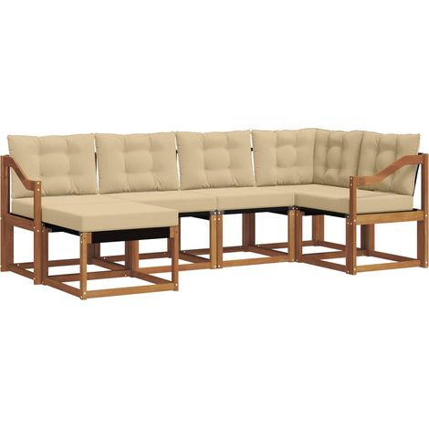 Outdoor Sofa Set with Cushion 6 pcs Natural and Beige vidaXL (1/5)