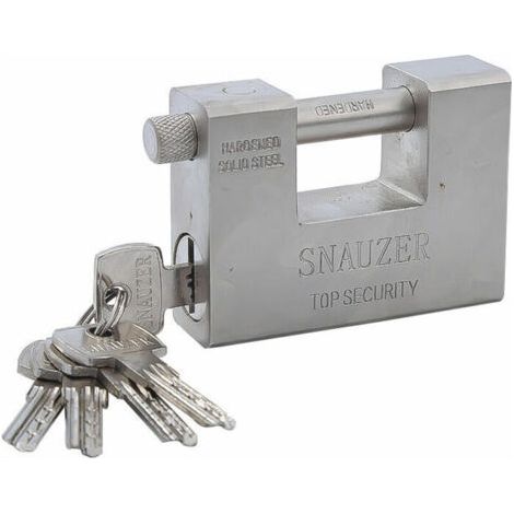 Cadenas Exterieur Ultra Robuste 1kg avec 5 Clés (Lot de 1) - Gros Cadenas Monobloc en Acier Solide Trempé - Manille de 12mm d’Épaisseur - Protège Garages, Containers, Barrières et Entrepôts (1/5)