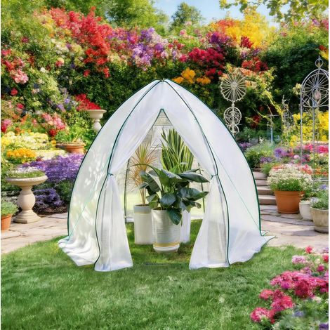 Invernadero de jardín con puerta PE acero 240x200x240 cm OKMYHOME (1/5)