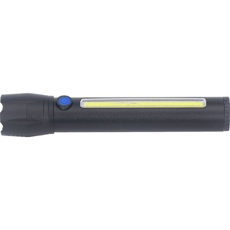 Lampe torche LED d'extérieur, rechargeable par USB, longue portée, LED COB, ultra-lumineuse, zoom télescopique, lampe torche portable puissante (1/5)