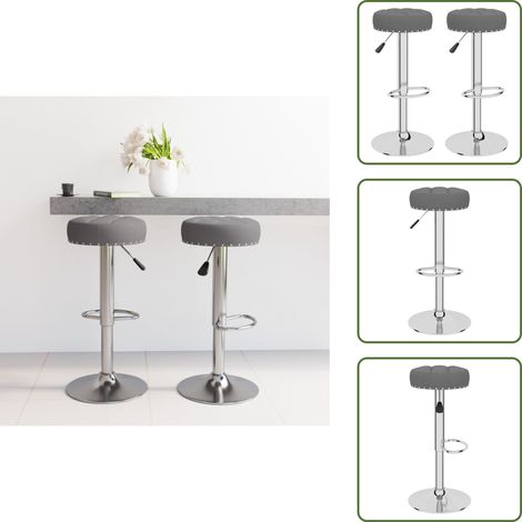Sgabelli girevoli - vidaXL Sgabelli da Bar 2 pz Grigio Scuro in Tessuto - Sgabelli con poggiapiedi