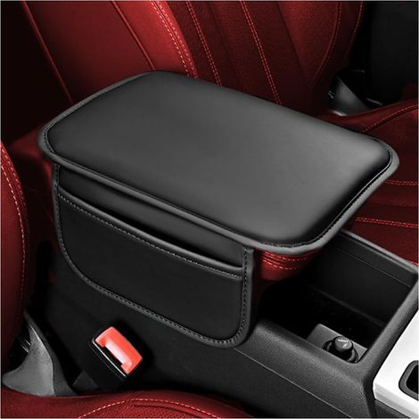 Housse Pour Accoudoir De Voiture, Coussin D'accoudoirs De Voiture Universelles En Cuir, Coussin Protection Pour Le Rangement De La Console Centrale, Pour La Plupart Des Véhicules(Noir) (1/5)
