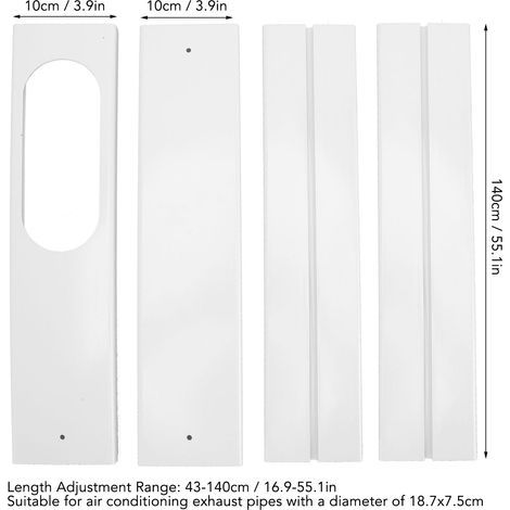 Portable Air Conditioner Window Kit – 4 Pieces, Adjustable 43–140 cm, PVC Waterproof Seal (1/4)