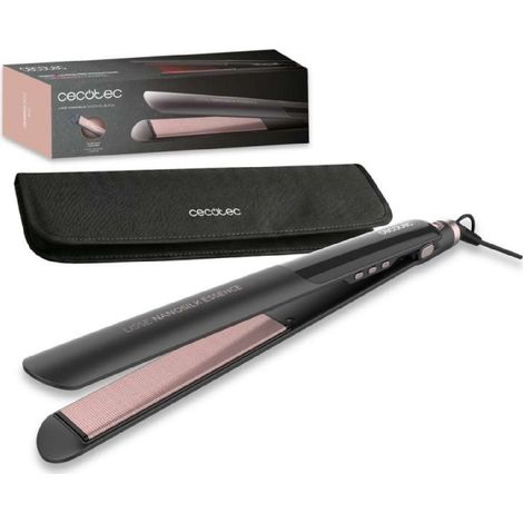 Cecotec Lisseur étroit Lisse NanoSilk Essence Black. Revêtement NanoSilk, HeatMax, 130–230 °C.