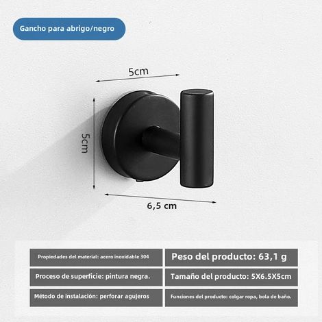 Rack De Toallas De Acero Inoxidable 304 Soporte Pesado Para Baño Gancho Adhesivo Anillo De Toalla Portador De Papel De Toalla Gancho De Bata Montaje En Pared (1/5)