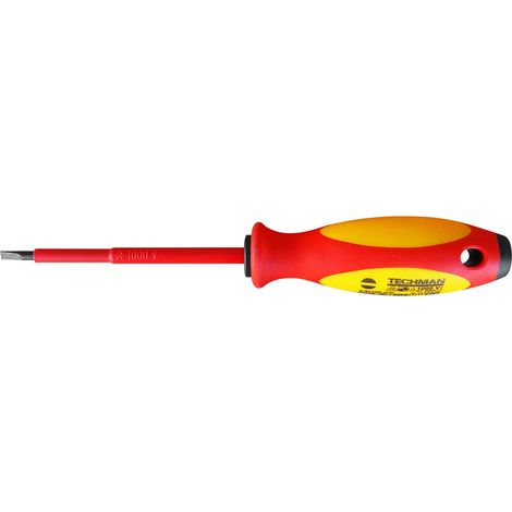 Cacciavite piatto da elettricista isolato 1000V 4x0,8mm TECHMAN