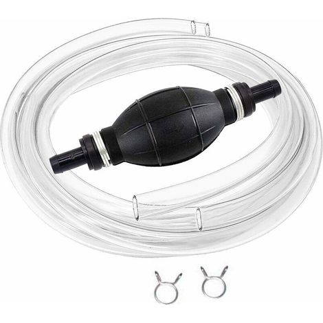 Pompa manuale per il travaso di carburante con tubo di sifone da 2 m, pompa manuale portatile ad alta portata per benzina, diesel, olio, liquidi, acquari - Crezuo