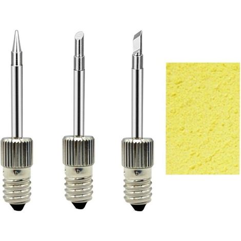 Lot de 2 embouts de fer à souder avec éponge, interface E10, pointes de soudage, pointe de soudage USB, ensemble d'outils de soudage tip B,tip C,tip K (1/4)