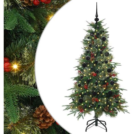 Sapin de Noël，Arbre de Noël Artificiel à Branches Articulées Vert 150 cm CFW66723 (1/5)