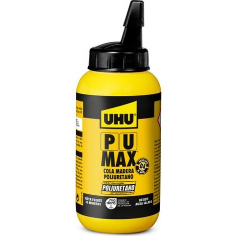 Cola Madera Poliuretano 250 Gr Marron Transparente Liquido Max Bote Uhu
