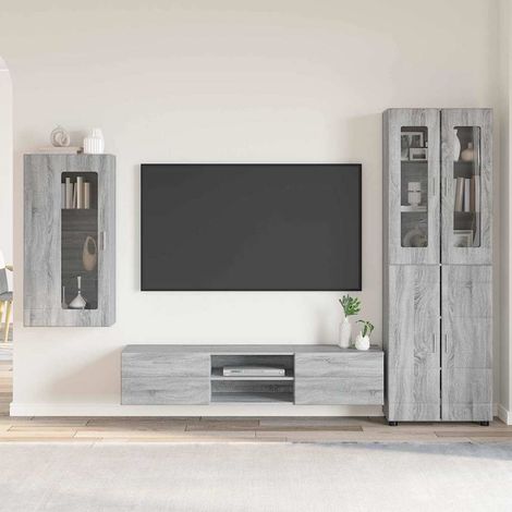 vidaXL TV Cabinet Set FLORIN 3 pcs Grey Sonoma Engineered Wood (1/5)