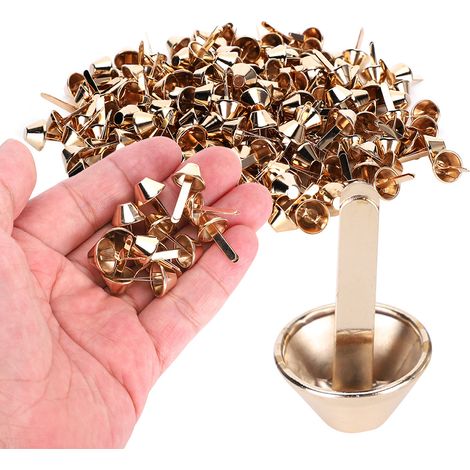 200 rivets en laiton doré 12mm pour maroquinerie, accessoires de fixation en forme de seau, bricolage et sellerie (1/5)