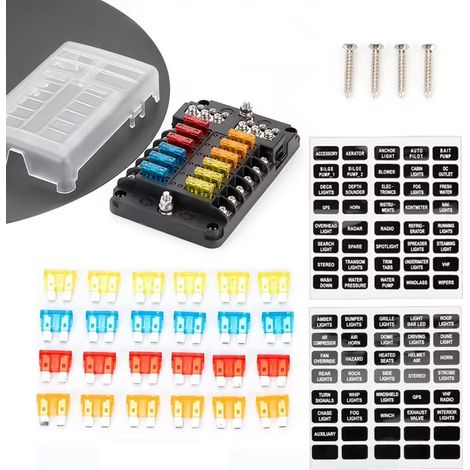 Porte-fusible à lame ATC/ATO, boîte à fusibles automobile 12 voies pour voitures, bateaux, camions et SUV (1/5)