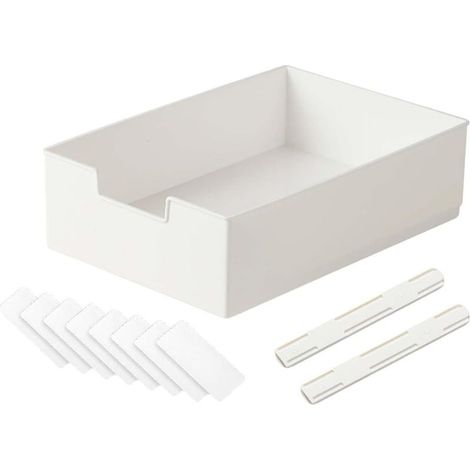 Tiroir coulissant pour placard de cuisine avec rail amortisseur silencieux Étagère à épices en PP adhésif 31,5x21,5x9 cm (1/5)