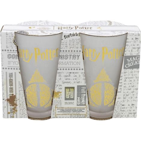 Harry Potter - Coffret de deux verres dans une boîte décorative de la collection Golden Magic 490 ml