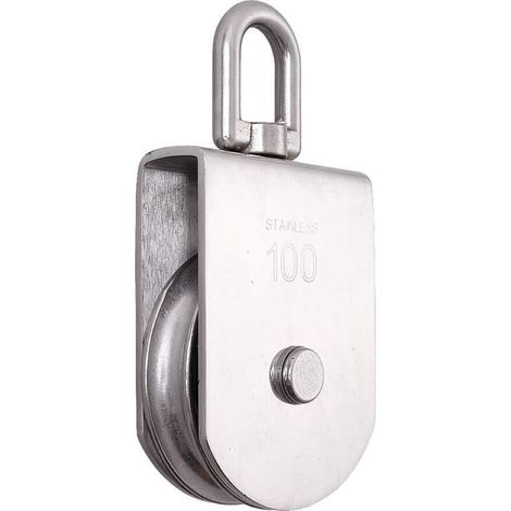 M100 levage rouleau à poulie unique chargement 1000 kg, bloc de poulie de corde de levage pivotant à roue unique en acier inoxydable 304 robuste (1/5)