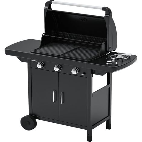 Barbecue a Gas 3 fuochi Campingaz Compact 3 EXS Griglia Piastra In Ghisa Fornello