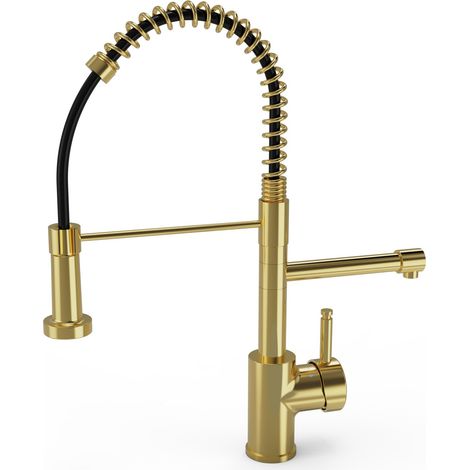 3-in-1 Instant Boiling Water Tap Kitchen Cold Hot Filtered Modern Brushed Brass (1/5)