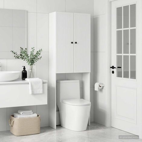vidaXL Mobile Bagno EDE Bianco 66 x 25,5 x 190 cm Legno (1/5)