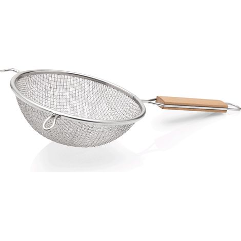 Passoire cuisine pro Ø 20 cm maille 1 mm inox bois - Was Germany