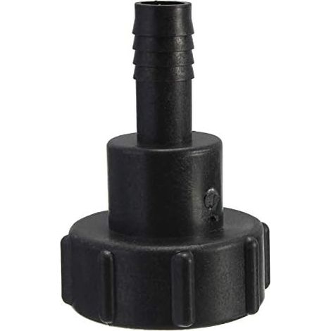 1 adaptateur de tuyau pour conteneur IBC, diamètres 12 mm, 25 mm, 38 mm, 50 mm, raccord rapide sans vis, plastique noir (1/5)