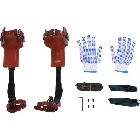 Crampons d'élagage, 1 paire, éperons réglables en hauteur, capacité de charge de 120 kg, équipement d'élagage avec sangles, matériel d'arboriste pour grimpeurs, chasse, cueillette de fruits (1/5)