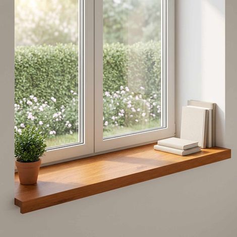 vidaXL Window Sills 2 pcs Brown 100 x 40 x 2 cm Solid Oak Wood (1/5)