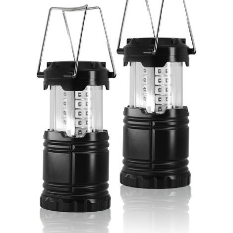 Lámpara LED plegable de 2 piezas para camping, linterna portátil impermeable para camping, linterna IPX5 para iluminación exterior, camping, senderismo, jardín, pesca, etc. (1/5)