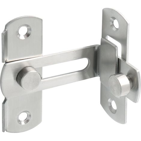 90 Degré Verrou Porte Interieure Loquet Porte Exterieur, Fermeture Loquet à Bascule Serrure Verrou Portail en Acier Inoxydable, Brossé, 2MM Épaisseur, EMS9001K-FBA (1/5)