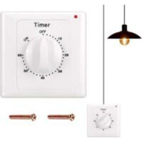 YMYNY Countdown-Schalter: 60-Minuten-Timer-Lichtschalter mit Zeitschaltuhr, wassergeschützt, Löcher graben für die Installation für Badezimmer, Ventilator, Lichter (1/4)