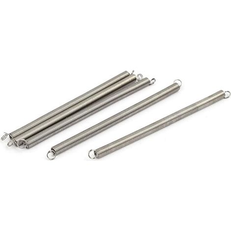 sourcing map Tension Spring Tension Spring Extension Springs 0.3 mm x 3 mm x 60 mm 304 Stainless Steel Silver 5pcs (1/3)