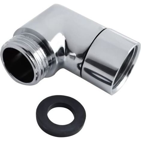 90° Hand Shower Adaptor 1/2" Elbow Shower Head Extension Shower Hose Extension Silver (1/5)