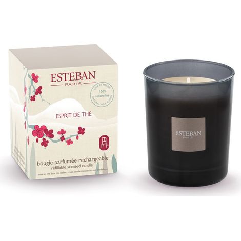 Esteban - Bougie parfumée initiale rechargeable Esprit de thé