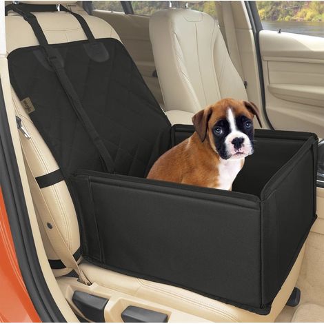Asiento para perros para coche - Asiento de alta calidad - De pequeño a mediano - 3 correas - Asiento impermeable para coche - Asiento delantero y trasero - Negro - Asiento extra resistente para perro (1/5)