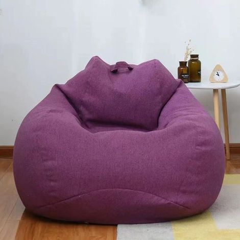 Housse de pouf sans rembourrage, housse de pouf paresseux, protection de pouf, housse de canapé pour adultes et enfants (Violet, taille : 70x80cm)