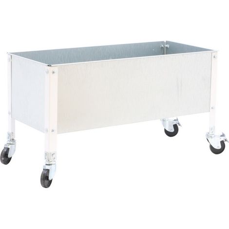 Simonrack Jardinière Moderne blanche en métal avec roues (1/3)