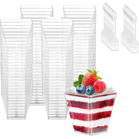 50 Tasses à Dessert, 120ml Gobelets Réutilisables, Mini Verrines pour Mousse, Tiramisu, Anniversaire (1/5)