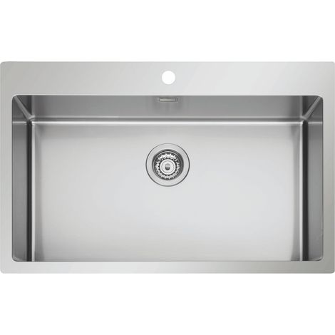 Lavello ICROS 75X51, 1 vasca con foro per miscelatore, ACCIAIO INOX AISI 304-18/10 Made in Italy (1/5)