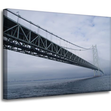 Stampa su tela Architettura Ponte Giappone 70x50 Asia Mare nella nebbia